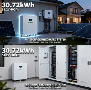 Baterai Lithium Ion 30kWh 48V 51.2V 600Ah untuk Sistem Surya Hibrida, Tipe Lantai dengan Roda - Product Image 2