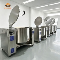 Marmite de cuisson industrielle inclinable CE de 50-500L, machine de cuisson commerciale pour la préparation de sauces, confitures, halwa, bonbons, viandes et soupes