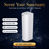 Diffuseur de parfum à détecteur de mouvement radar 200 ml, WiFi sans fil, application, 5 minuteurs, 300 m², USB, mural, hôtel, OEM, logo personnalisé