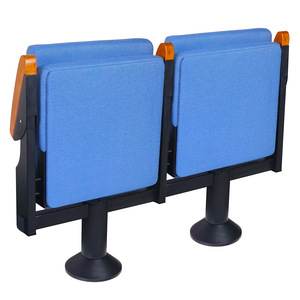 Sillas de Auditorio Jiarunde C-890 de Tela Azul con Pasamanos para Teatro, Sala de Conferencias, Iglesia, Asientos en Fila - Product Image 1