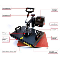 Mesin Press Panas Komersial Manual AIBA 5-in-1 dengan Layar Digital, Printer Flatbed, Sublimasi untuk Topi, Mug, Kaos 110V/220V
