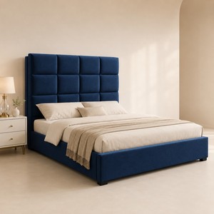 <span class=keywords><strong>Letto</strong></span> contenitore imbottito blu con sollevamento idraulico, <span class=keywords><strong>testiera</strong></span> trapuntata a griglia, struttura <span class=keywords><strong>letto</strong></span> matrimoniale/king size, OEM ODM, letti all'ingrosso B2B - Product Image 3