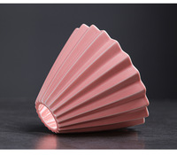 Filtro de Café de Cerámica para Verter, Estilo Origami Plegado, Soporte de Filtro Cónico, Borde en Forma de Estrella, Cafetera de Goteo en Forma de V