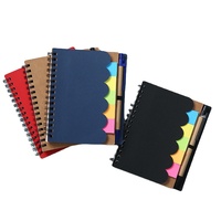 Bloc-notes en papier à reliure spirale publicitaire en gros avec impression de logo personnalisé, notes adhésives, boîte cadeau en PET colorée