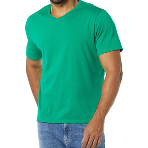 เสื้อยืดคอกวีแขนสั้นผู้ชายสีพื้น น้ำหนักเบา สกรีนโลโก้ได้ ผ้าระบายอากาศ แห้งเร็ว เหมาะสำหรับกิจกรรมกลางแจ้ง - Product Image 3