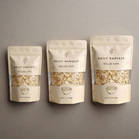 Sachet Doypack refermable mat en PET/PE laminé avec fermeture éclair et fenêtre pour l'emballage de céréales et de snacks en détail