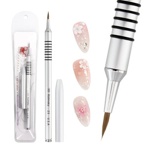 3D Kolinsky Acrylic Nail Art Sculpture Brush with Metal Non-Slip Grip Handle for Manicures 3D Nail Art Flower Designs - Product Image 1