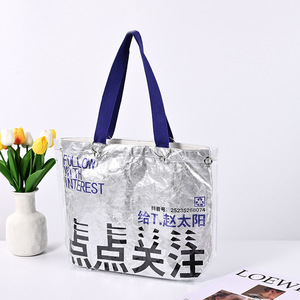 Luya Customized Pvc Canvas Tote <b>Bag</b> With <b>Transparent</b> Cover Printed Single Shoulder Shopping <b>Bag</b> For General Packaging - Product Image 1