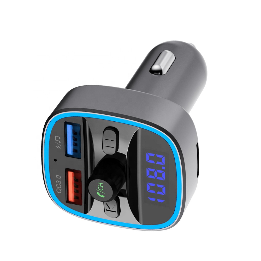 Mp3-плеер AGETUNR T25S V5.0, беспроводной аудиоприемник, FM-передатчик, Bluetooth с адаптером вывода QC3.0, автомобильный комплект, серая микросхема/JL