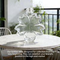 Bouteille en verre personnalisée de 175 ml, forme unique, blanc cristal, scellée au bouchon, avec impression sérigraphiée pour boissons et boissons alcoolisées