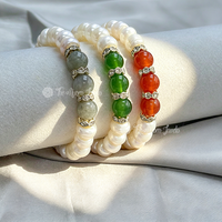 Bracelet en perles baroques blanches d'eau douce naturelles, personnalisable, prix d'usine Muses Jewels, cordon extensible multicolore