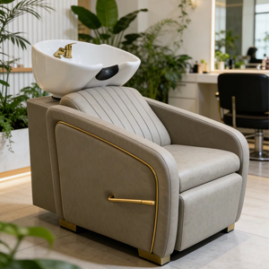Fauteuil et lit de massage en coton de luxe DM de haute qualité avec bassin en céramique, couleur personnalisable pour salon de coiffure - Product Image 5