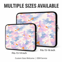 Funda de Neopreno para Portátil con Acolchado y Estampado de Camuflaje, Funda para Portátil de 13-16 Pulgadas con Cierre, Bolsa para Computadora con Ribete de Color, Logotipo Personalizado OEM ODM