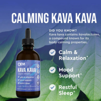 OEM Kava Kava Gouttes Liquide Calmant Extrait de Kava à Haute Concentration avec Camomille et Lavande Soutien du Sommeil et de l'Humeur pour Adultes