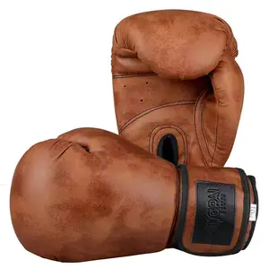 manufacturer new design accepts custom logo color retro pro genuine cowhide leather training kick pu leather boxing Glove