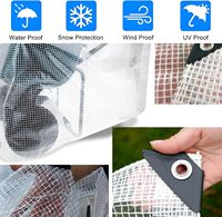 Bâche transparente Leno pour jardin, serre, couverture de sol, résistante, imperméable, 100 g/m², renforcée, transparente