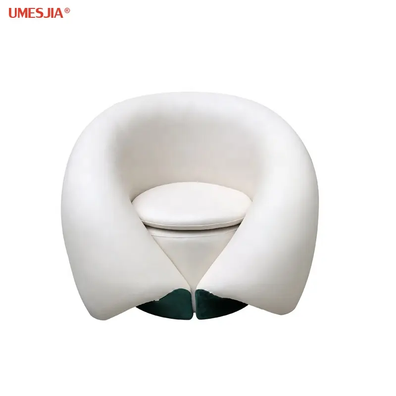 Modern Moon Armchair Lounge Chair Living Room furniture fiberglass velvet Leisure Chair