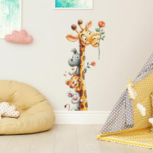 Adesivi Murali Creativi con Animali, Giraffa, Tigre, <span class=keywords><strong>Topo</strong></span> con Fiori, Adesivi 3D in PVC per Camerette dei Bambini - Product Image 4