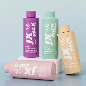 Eco friendly 300ml 10oz custom skin care packaging pet plastic squeeze shampoo body wash lotion bottle