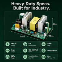 Alimentation à découpage à cadre ouvert 144W 24V 6A à sortie unique, carte nue AC/DC pour CNC, servomoteur, industriel, OEM, ODM