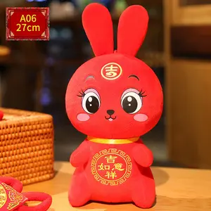 Hengyuan 2023 Das Jahr des Kaninchen Plüsch tier Verschiedene Design Neujahr Red Bunny Kaninchen Puppen für Kinder Plüsch Home Decoration Toy