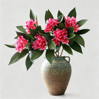 Bunga Plumeria Frangipani Buatan Tangan Premium L-108, Sentuhan Alami, Tangkai Panjang, Daun Tebal, Dekorasi Rumah & Pernikahan