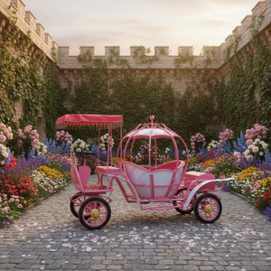 Carrozza Elettrica Personalizzabile per Matrimoni, Romantica Carrozza Dorata con Cavalli, Carrozza Natalizia a Forma di Zucca - Product Image 3