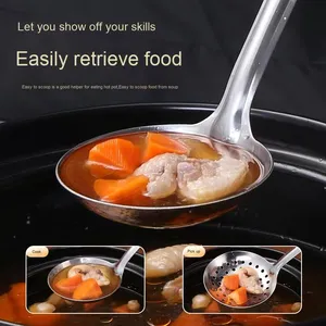 Yolecen thép không gỉ không từ tính đồ dùng nhà bếp thiết lập đầy đủ nấu ăn thìa thìa bao gồm súp muỗng colander gạo muỗng - Product Image 4