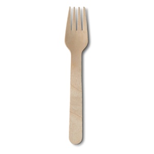 Tenedores de madera bio-revestidos de 16 cm, con borde liso natural, de un solo uso, para hoteles, catering y buffets. - Product Image 3