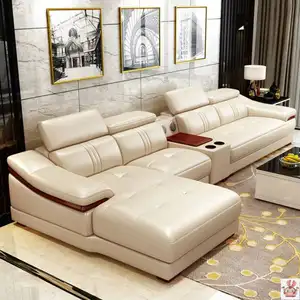 USIT-sofá personalizable de lujo, muebles de combinación de cuero de alta gama, de látex, para villa, sala de estar