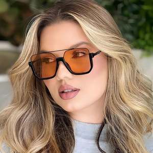 Gafas de Sol Cuadradas Vintage con Logotipo Personalizado, Diseño de Marca Popular, Protección UV400, Gafas de Sol Extra Grandes para Hombre y Mujer - Product Image 1