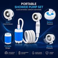 Portable Camping en plein air pommeau de douche électrique ensemble USB charge Durable ABS plastique Chrome robinets thermostatiques étanche à l'eau