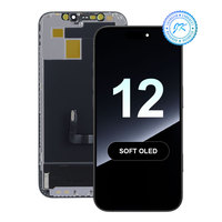 Layar OLED JK Pengganti LCD Ponsel 6.1 Inci, Perakitan Digitizer Sentuh, Suku Cadang untuk iPhone 12