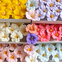 Fleur de savon parfumée tulipe à pétales ouverts, fleurs séchées et éternelles, matériaux de bouquets faits main pour anniversaire et remise de diplôme