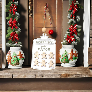 Personalized Grandma's Perfect Batch Wood Christmas Ornament - Custom <strong>Gingerbread</strong> Family Tree <strong>Decor</strong> - Hanging Xmas Gift - Product Image 2