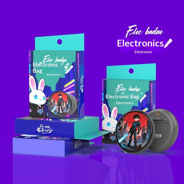 New Japanese Korean Smart Touch Screen Electronic Badges 2D Anime-Themed Nano Model Customizable Photo Desktop Accessories