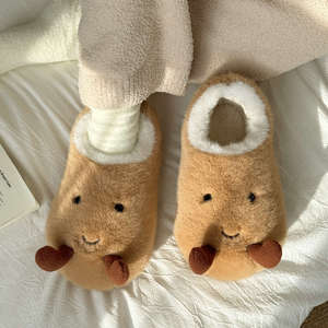 Huevo escalfado invierno hogar felpa Mujer estudiante interior pequeña patata lindo transpirable cálido antideslizante bolsa suela gruesa ropa exterior - Product Image 5