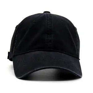 หมวกเบสบอลสีดำ6แผงพร้อมโลโก้