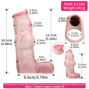 Manchon de pénis FAAK Big Girth, préservatif épais avec anneau anti-chute, jouets sexuels pour couples, stimulation, amélioration sexuelle pour hommes - Product Image 2