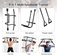 Multi-Gym Doorway Pull Up Bar Dips Bar Fitness pour la maison Barre de musculation et sangles de suspension Gym System Exercise Chin-Up
