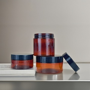 OEM 50ml 100ml 120ml 140ml 150m 200ml 250ml 300ml 500ml Amber Pet <b>Plastic</b> Cosmetic Packaging Cream Skin Care <b>Jar</b> - Product Image 1