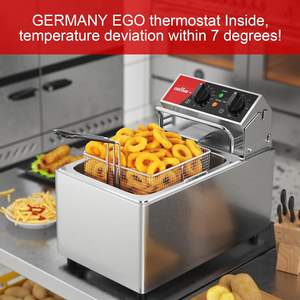 <span class=keywords><strong>Friteuse</strong></span> <span class=keywords><strong>électrique</strong></span> CF-15 CROSSON 8L avec EGO, réservoir d'huile <span class=keywords><strong>amovible</strong></span>, panier en acier inoxydable solide - Product Image 3