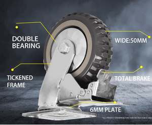 WH 4/5/6/8 Zoll Polyurethan <span class=keywords><strong>Mute</strong></span> <span class=keywords><strong>Caster</strong></span> Wheel Polyurethan Galvani zed Steel <span class=keywords><strong>Caster</strong></span> Schwenk bremse Industry <span class=keywords><strong>Caster</strong></span> - Product Image 2