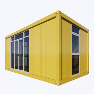 Casas modulares diminutas prefabricadas modernas personalizadas, contenedor prefabricado amarillo de 1 baño para hoteles listo para enviar a Europa - Product Image 4