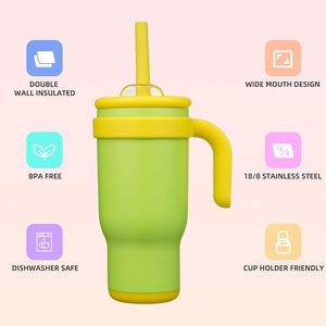 Wholesale <b>Hot</b> Sale Latest Beer Cups Blank 20oz 30oz 40oz Stainless Steel Vacuum Insulated Tumbler with Handle Travel Mug - Product Image 5