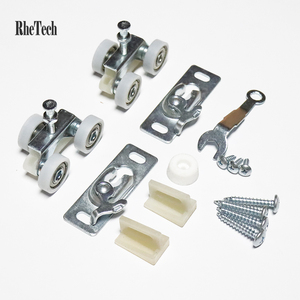 RHETECH Factory Direct Standard Silver 3-Wheel Door Hanger Système <span class=keywords><strong>de</strong></span> <span class=keywords><strong>rail</strong></span> coulissant <span class=keywords><strong>pour</strong></span> suspendre la <span class=keywords><strong>porte</strong></span> <span class=keywords><strong>de</strong></span> poche Wood Roller Worker - Product Image 4