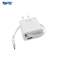 Chargeur mural rétractable GaN 65W PD, chargeur USB C rapide avec câble Type-C rétractable pour téléphone, ordinateur portable, tablette