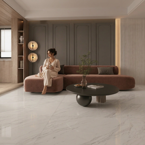 Carrelage vitrifié émaillé Marmeta Ivory Vein 600x1200mm, résistant aux taches, antidérapant, résistant au feu, série Premium Surface - Product Image 1