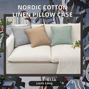 Housse de coussin en coton lavé de style nordique moderne, tissée, avec bords pressés, pour usage décoratif à la maison ou à l'hôtel - Product Image 3