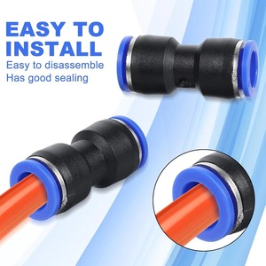 Raccords de tuyau d'air droits en Pu + plastique, 50 pièces, multi-tailles (4-12mm), connecteur pneumatique à dégagement rapide avec anneau elliptique - Product Image 4